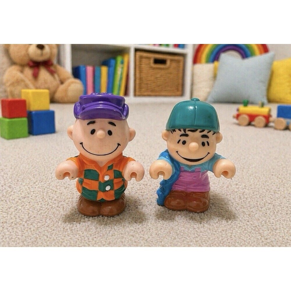 Fisher-Price Little People Charlie Brown & Linus 2.5 in PEANUTS GANG Vintage